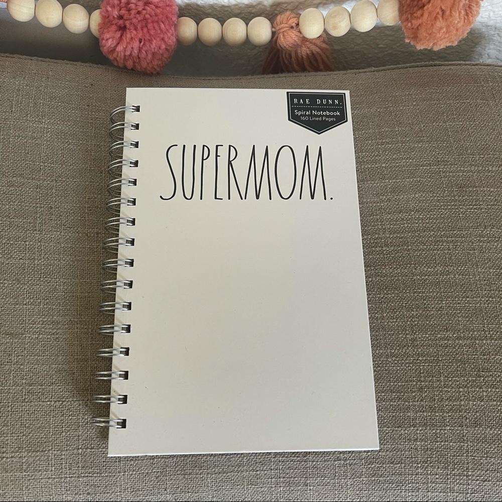 ❌SOLD❌Rae Dunn “ SUPERMOM” Spiral Notebook